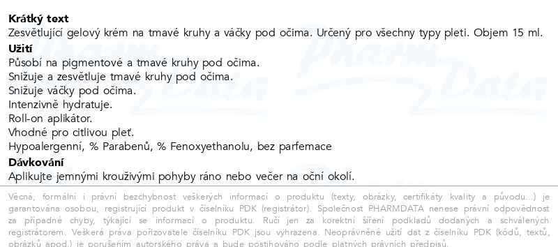 Příbalový leták - ISISPHARMA NeoTone Eyes 15ml