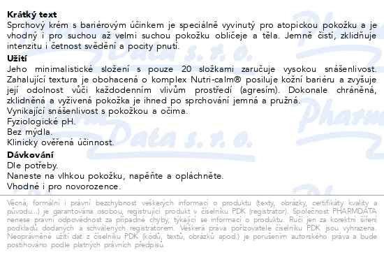 Příbalový leták - ISISPHARMA SECALIA ATO Shower cream 400ml