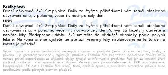 Příbalový leták - SimplyMed Dávkovač léků denní Daily