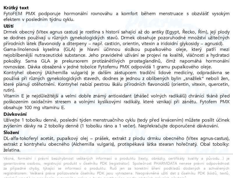 Příbalový leták - Fytofem PMX tob.30