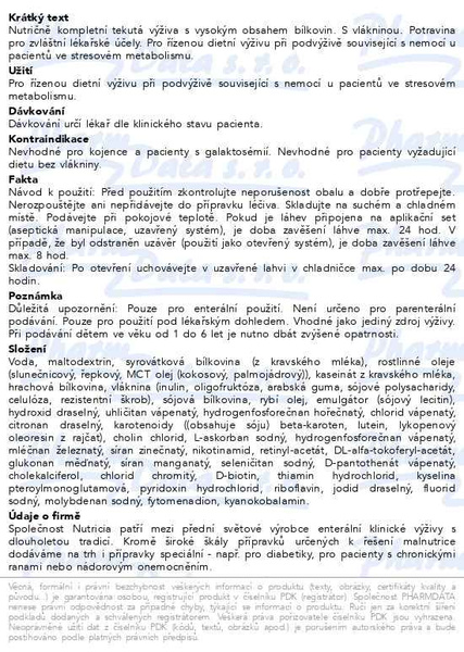 Příbalový leták - Nutrison Protein Advance 500ml