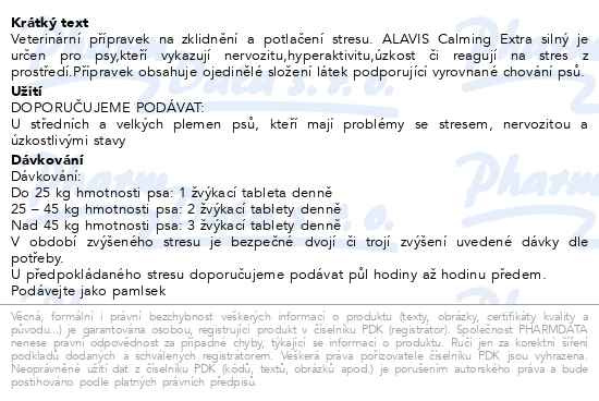 Příbalový leták - ALAVIS CALMING Extra silný 96 g (cca 30 tbl.)