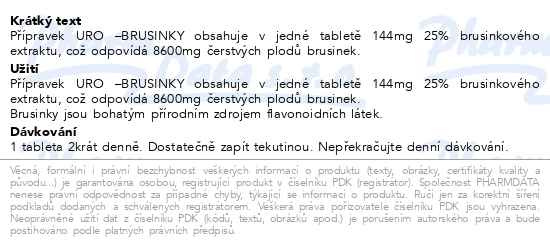 Příbalový leták - URO-BRUSINKY tbl.60