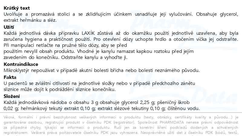 Příbalový leták - CAREFY Laxík mikroklystýr pro děti 3x3g