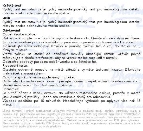 Příbalový leták - VITAMIN STATION Rychlotest Rotavirus