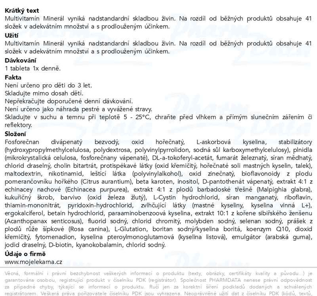 Příbalový leták - Vánoční Balení ML Multivitamín Minerál tbl 60+60