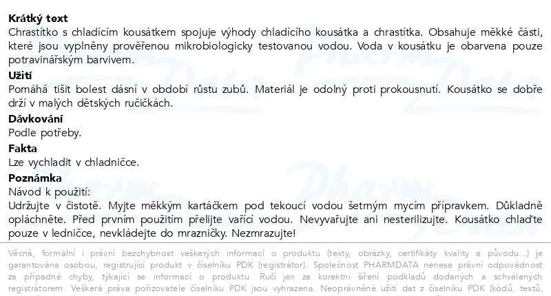 Příbalový leták - CANPOL BABIES Chladicí kousátko s chrastítkem magická hůlka 3m+ Růžová