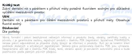 Příbalový leták - DenTek dentální nit s párátkem 48ks