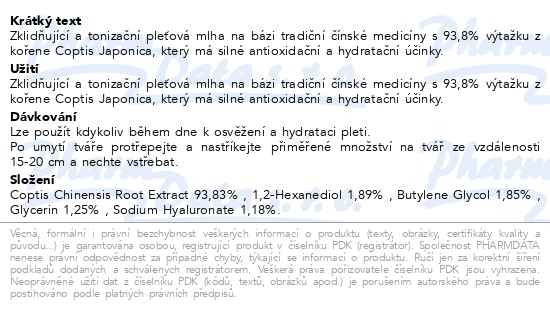 Příbalový leták - Pyunkang Yul hydratační pleťový toner ve spreji 200ml