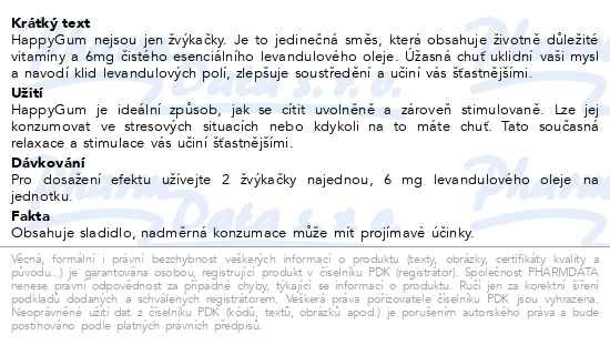 Příbalový leták - Happygum funkční žvýkačka 9ks