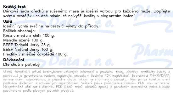Příbalový leták - Allnature Slané mlsání dárková sada
