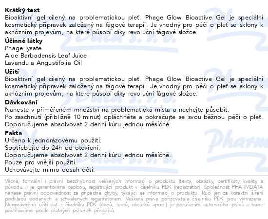 Příbalový leták - Phage Glow Bioaktivní fágový gel 3ml