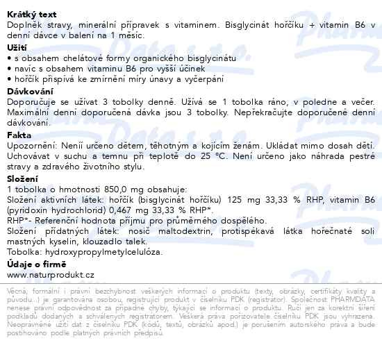 Příbalový leták - IQ Mag Organic Magnesium+vit.B6 tob.90