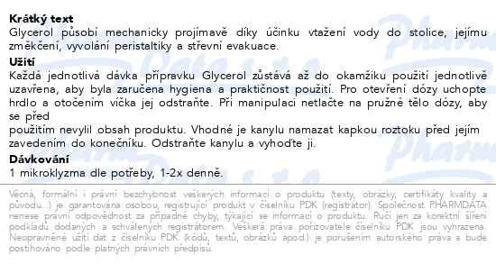 Příbalový leták - GLYCEROL mikroklystýr pro dospělé 6x9g