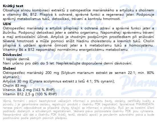Příbalový leták - NatureVia Ostropestřec LipoAktiv cps.60