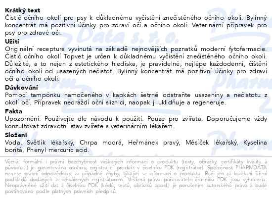 Příbalový leták - Green Idea Čistič očního okolí pro psy 50ml