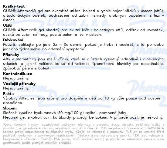 Příbalový leták - GUM AftaClear gel 10ml