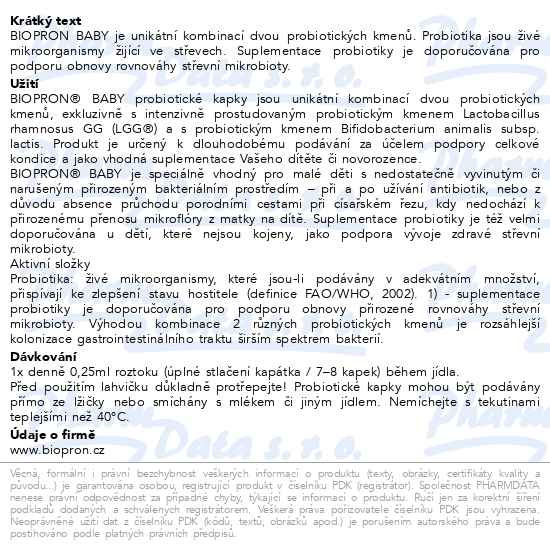 Příbalový leták - Walmark Biopron Baby kapky 10ml