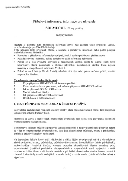 Příbalový leták (SUKL) - Solmucol orm.pas.24x100mg