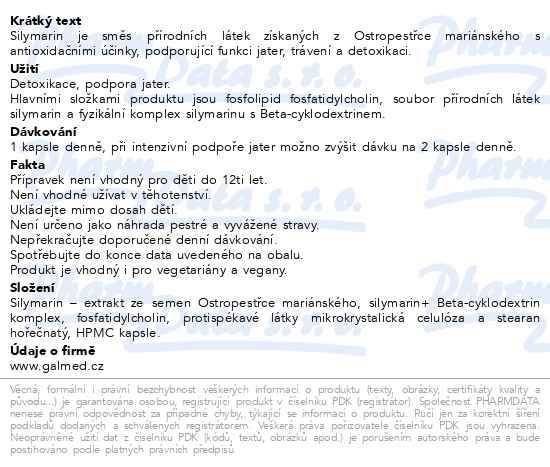 Příbalový leták - Fosfolipidy + Silymarin komplex Galmed cps 60
