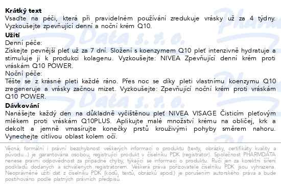 Příbalový leták - NIVEA Q10 Power duopack denní+noční krém 50ml