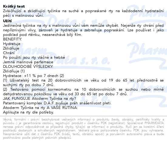 Příbalový leták - BIODERMA Atoderm tyčinka na rty 4g