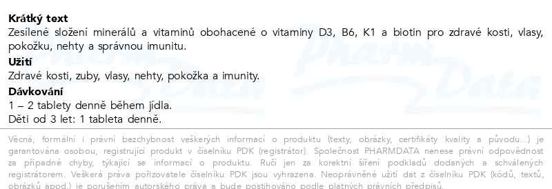 Příbalový leták - GS Vápník Hořčík Zinek 130 tablet