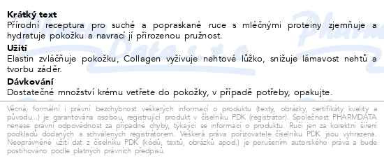 Příbalový leták - VIVAPHARM kozí krém na ruce 100ml