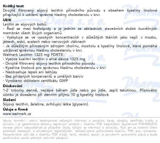 Příbalový leták - Walmark Lecithin Forte 1325mg 150+30 tobolek