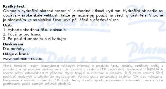 Příbalový leták - Hartmann Hydrofilní neelast.obinadlo 12cmx5m 1ks