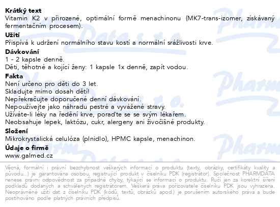 Příbalový leták - Vitamín K2 60mcg Galmed tob 90