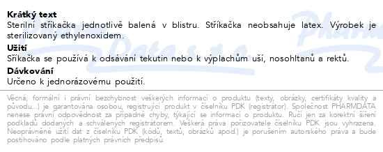 Příbalový leták - Stříkačka výplachová 50(60)ml Steriwund