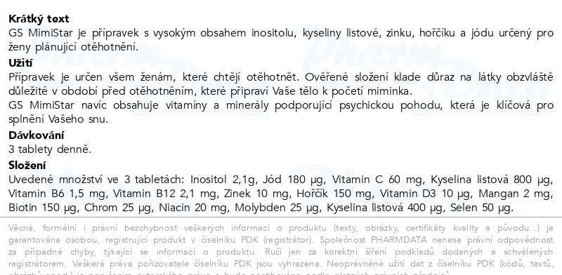 Příbalový leták - GS MimiStar 90 tablet