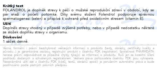Příbalový leták - Folandrol 30 sáčků