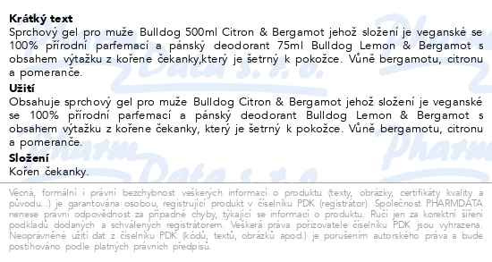 Příbalový leták - BULLDOG Lemon&Bergamot Body Care Duo set