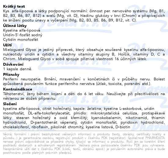 Příbalový leták - Mieloguard Glyco cps.30