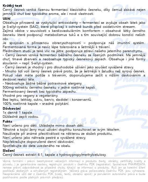 Příbalový leták - MOVit Černý Česnek 500mg cps.90