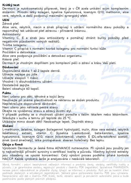Příbalový leták - ADVANCE Dermavit 60 kapslí