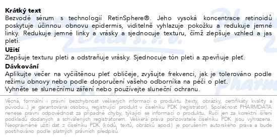 Příbalový leták - ENDOCARE Renewal Retinol Serum 30ml