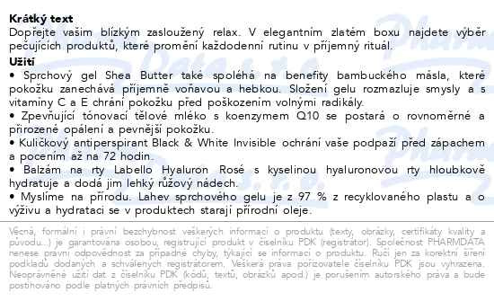 Příbalový leták - Nivea Golden Care Moments of Joy Dárková sada
