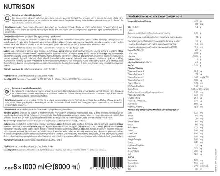 Příbalový leták (SUKL) - Nutrison roztok 8x1000ml