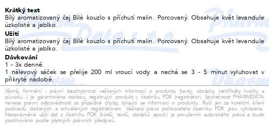 Příbalový leták - Megafyt Bílé kouzlo 20x1.5g