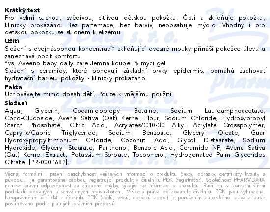 Příbalový leták - Aveeno baby Dermexa hydratační mycí gel 250ml