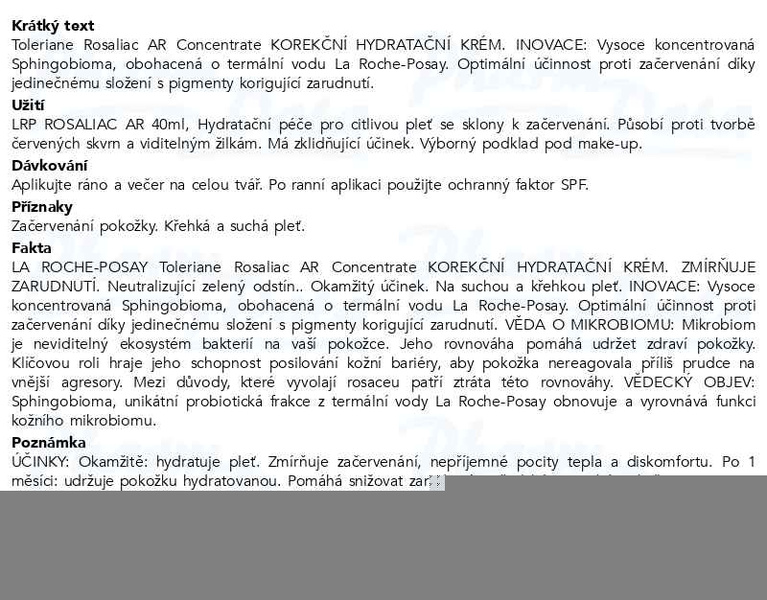 Příbalový leták - LA ROCHE-POSAY Toleriane Rosaliac Concentrate 40 ml