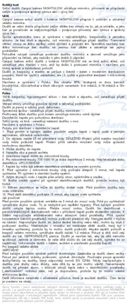 Příbalový leták - Canpol babies Dudlík svítící silikonový symetrický NIGHTGLOW 6-18m 2ks kluk