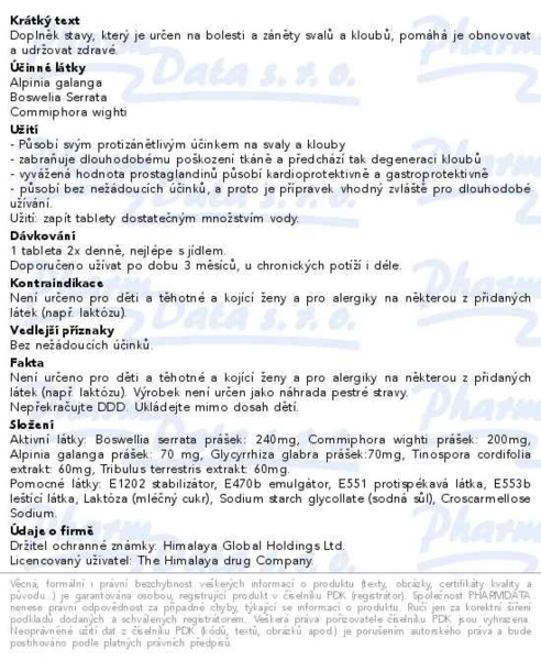 Příbalový leták - Himalaya Rumalaya Forte 60 tablet