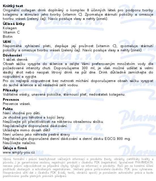 Příbalový leták - PLANTHÉ Collagen drink 30x8g
