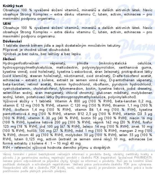 Příbalový leták - GS Extra Strong Multivitamin XXL 120+20 tablet