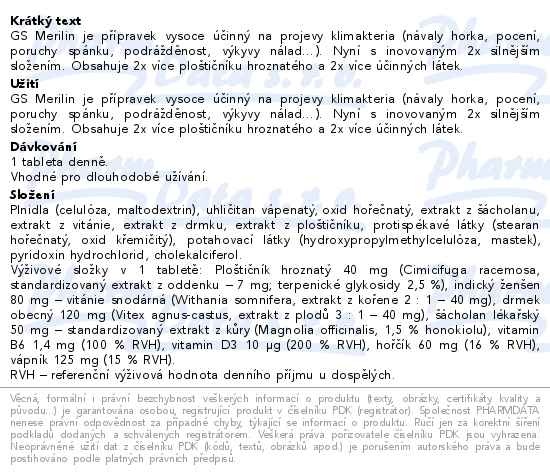 Příbalový leták - GS Merilin XXL 60+20 tablet
