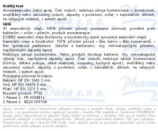 Příbalový leták - PURESSENTIEL Čistící sprej 200ml